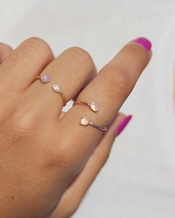 Moonstone Ring, Sterling Silver Ring, Moonstone Gold Ring, Rose Gold Ring, Moonstone Stacking Ring, Moonstone