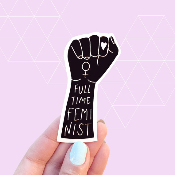 Full-Time Feminist Vinyl Sticker